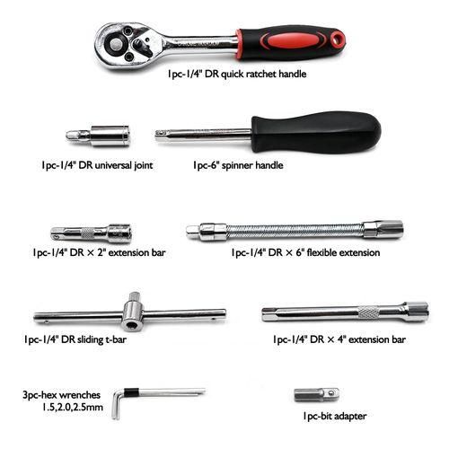 Clutch socket wrench set