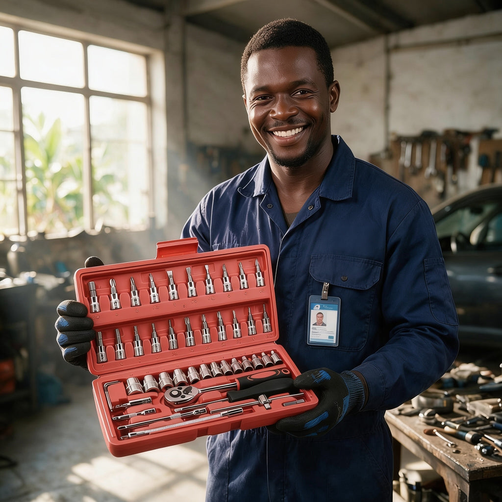 Clutch socket wrench set